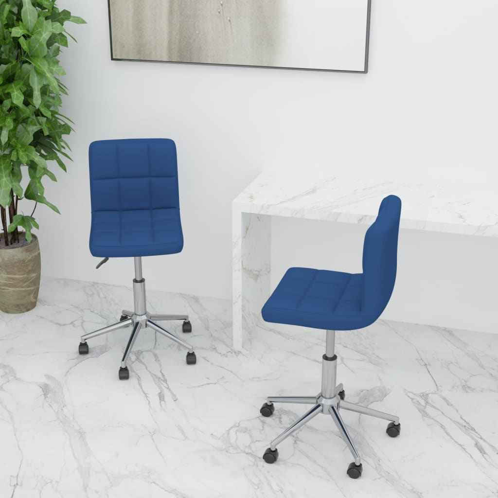 vidaXL Eetkamerstoelen draaibaar 2 st stof lichtgrijs