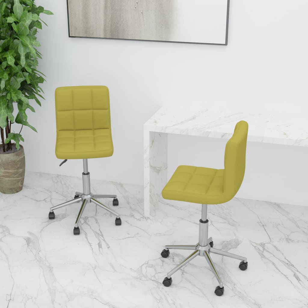 vidaXL Eetkamerstoelen draaibaar 2 st stof lichtgrijs