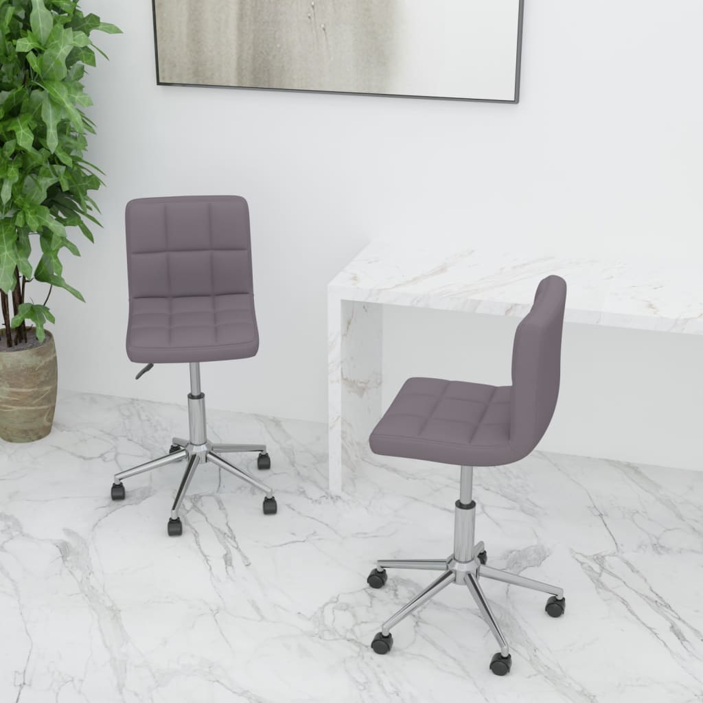 vidaXL Eetkamerstoelen draaibaar 2 st stof lichtgrijs