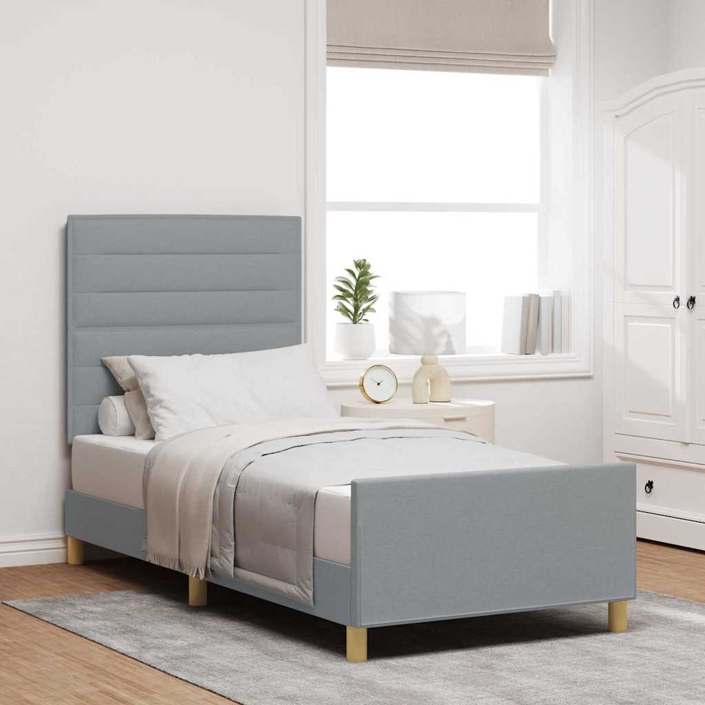vidaXL Bedframe zonder matras 120x200 cm stof donkerbruin