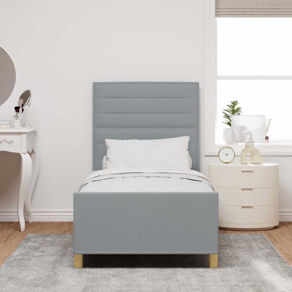 vidaXL Bedframe zonder matras 120x200 cm stof donkerbruin