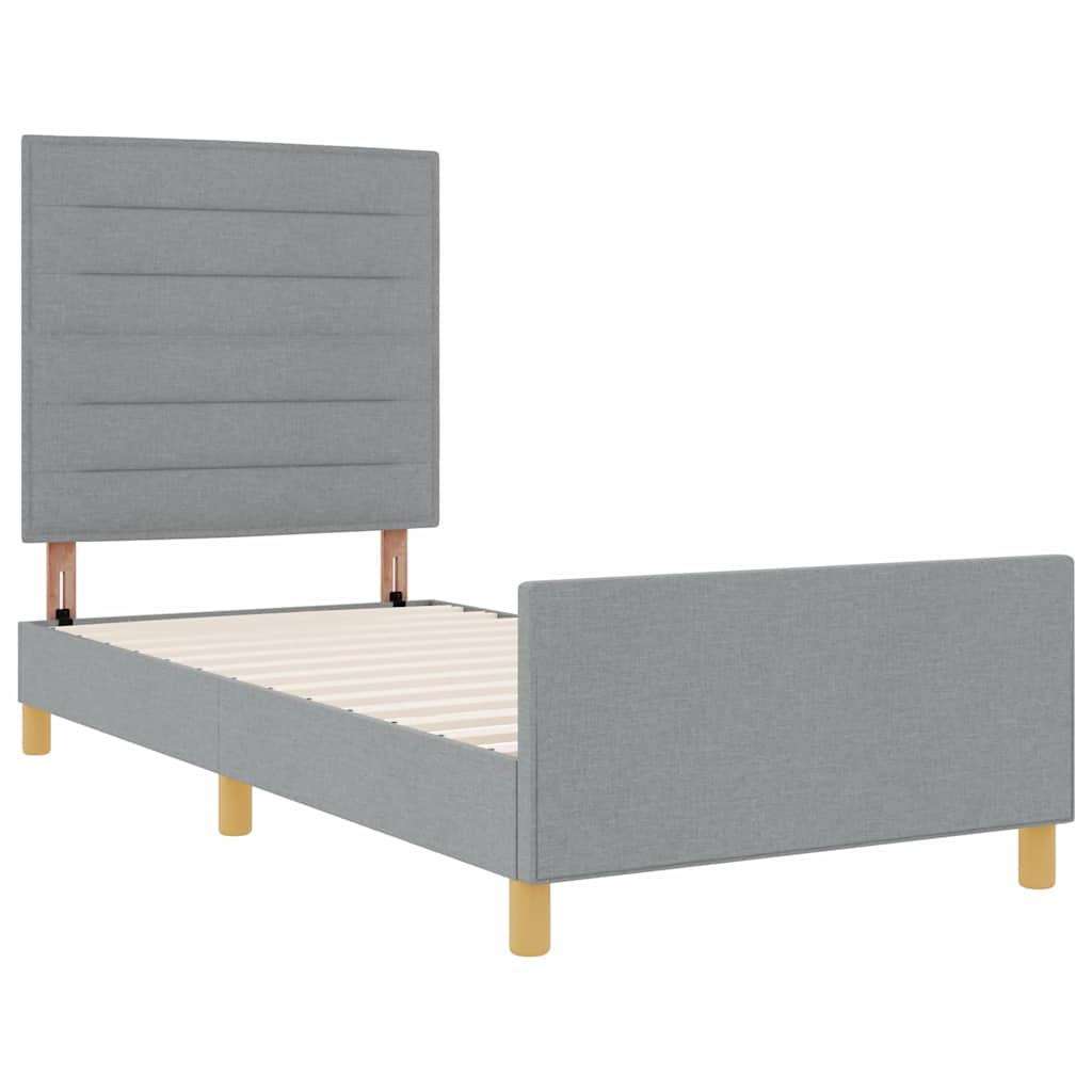 vidaXL Bedframe zonder matras 120x200 cm stof donkerbruin