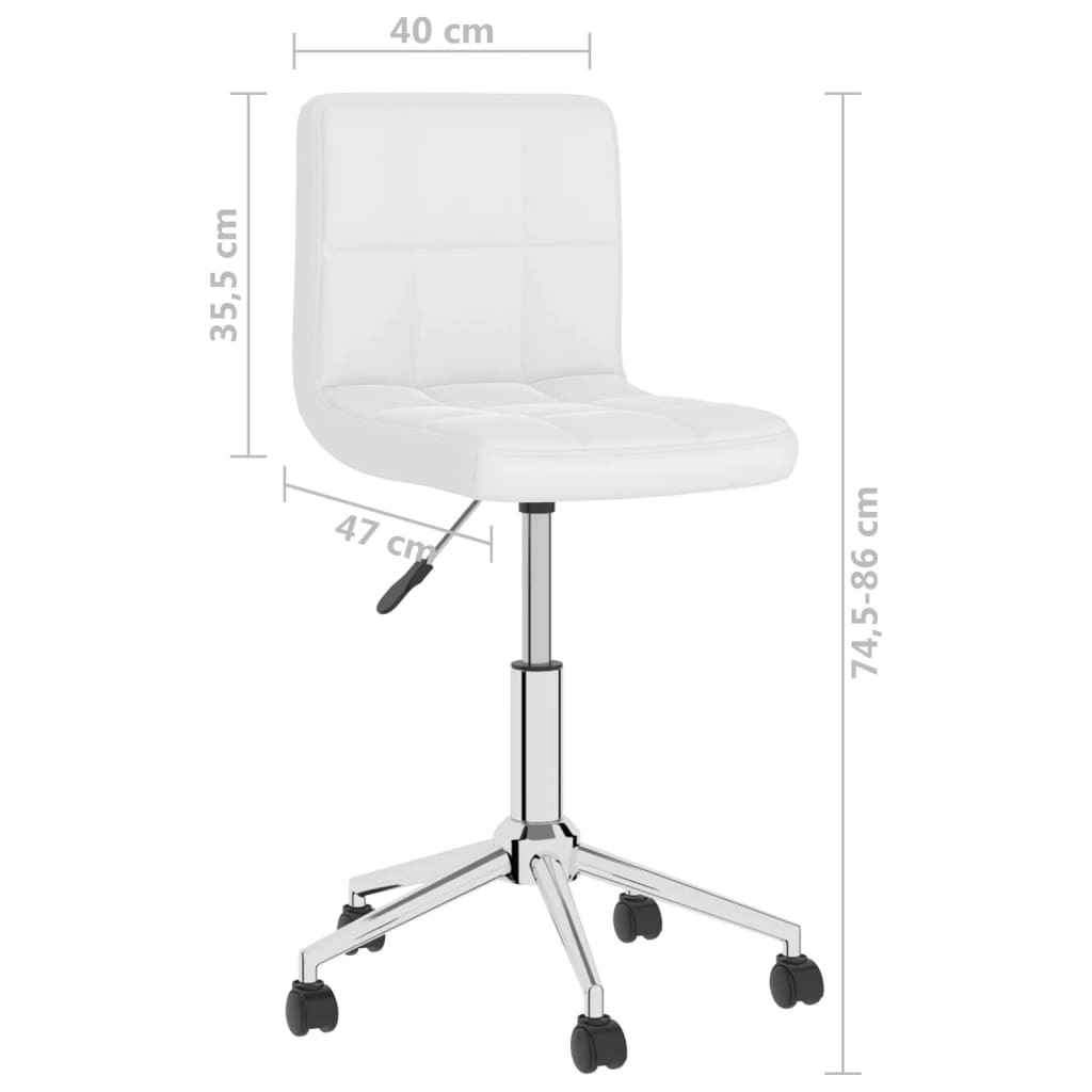 vidaXL Eetkamerstoelen draaibaar 2 st kunstleer wit