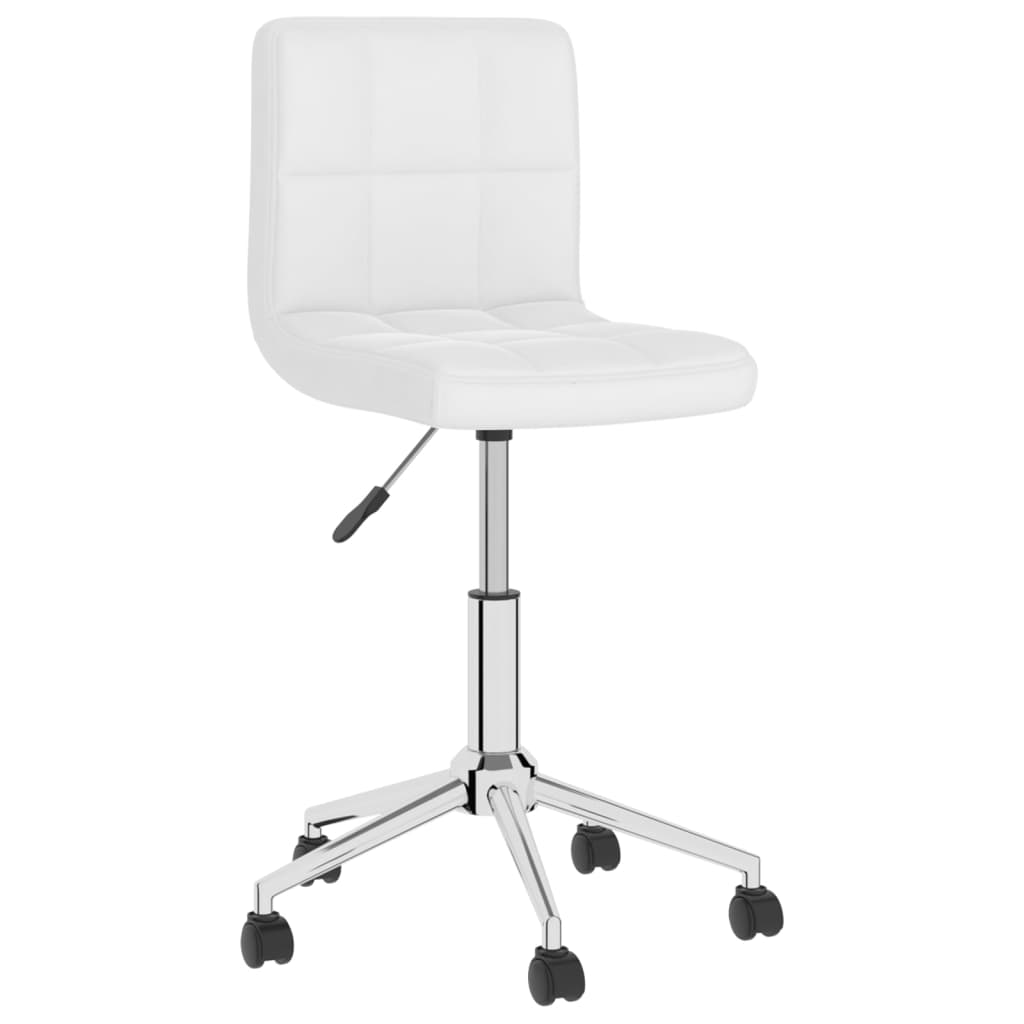 vidaXL Eetkamerstoelen draaibaar 2 st kunstleer wit