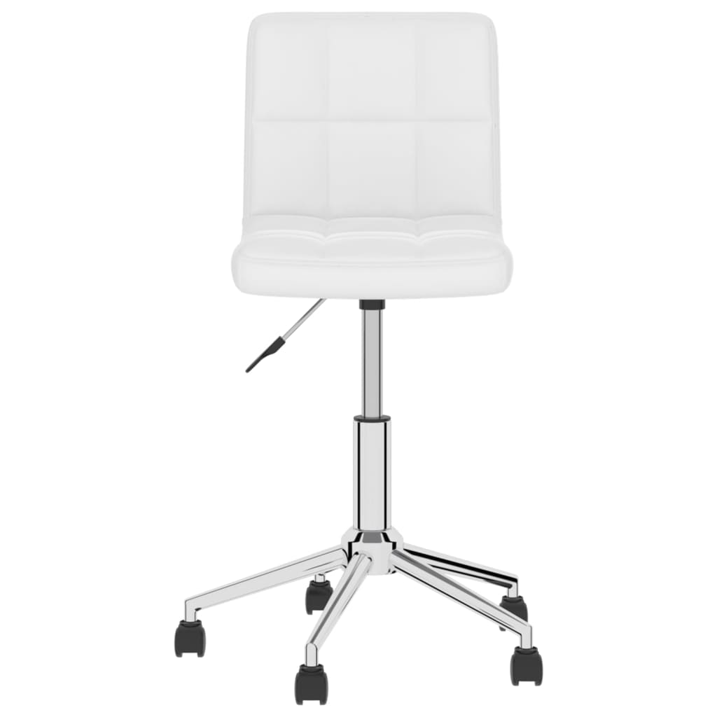 vidaXL Eetkamerstoelen draaibaar 2 st kunstleer wit