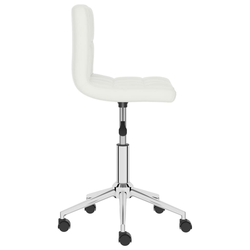 vidaXL Eetkamerstoelen draaibaar 2 st kunstleer wit