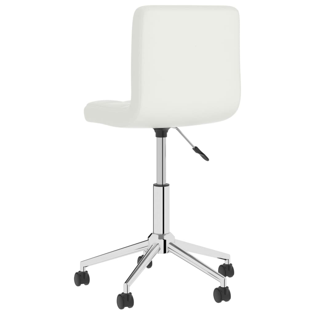 vidaXL Eetkamerstoelen draaibaar 2 st kunstleer wit