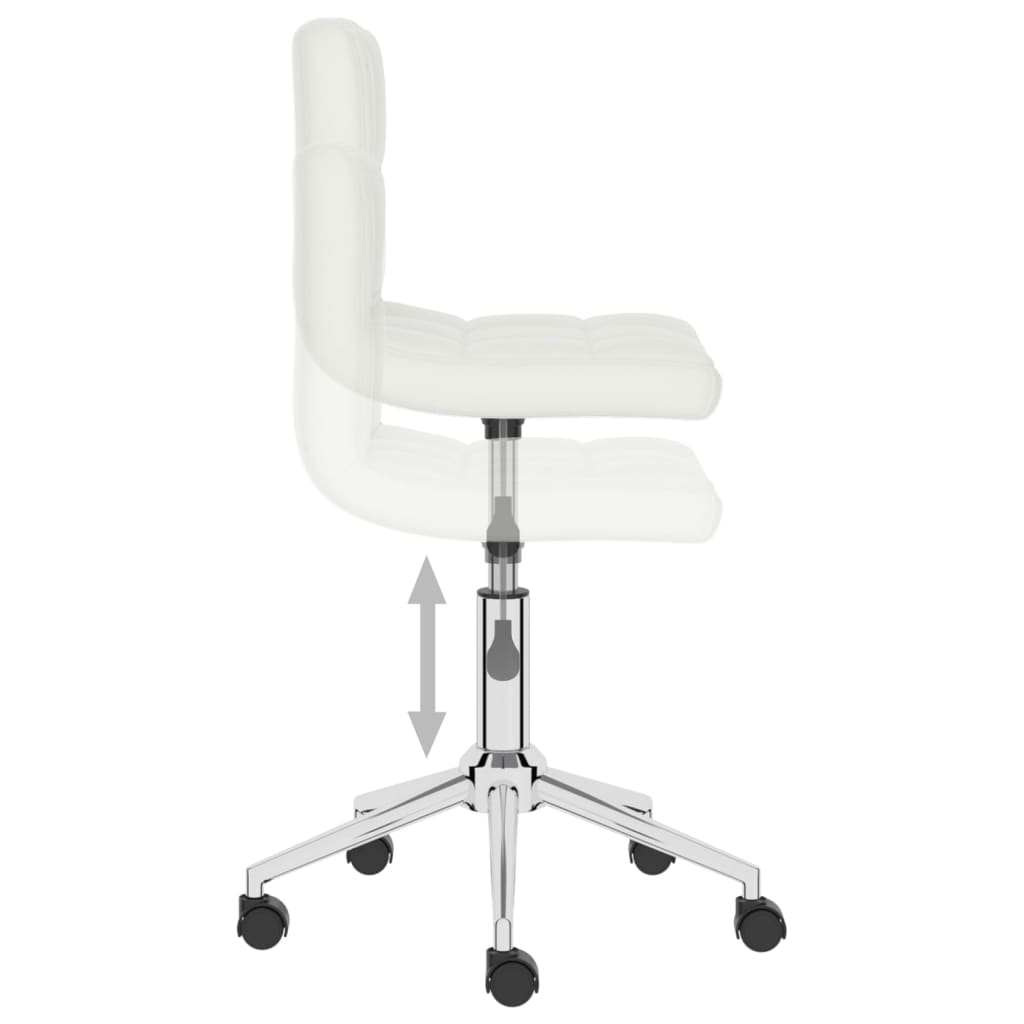 vidaXL Eetkamerstoelen draaibaar 2 st kunstleer wit