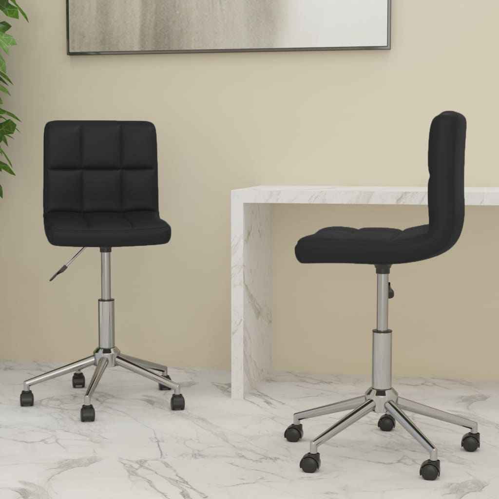 vidaXL Eetkamerstoelen draaibaar 2 st kunstleer wit