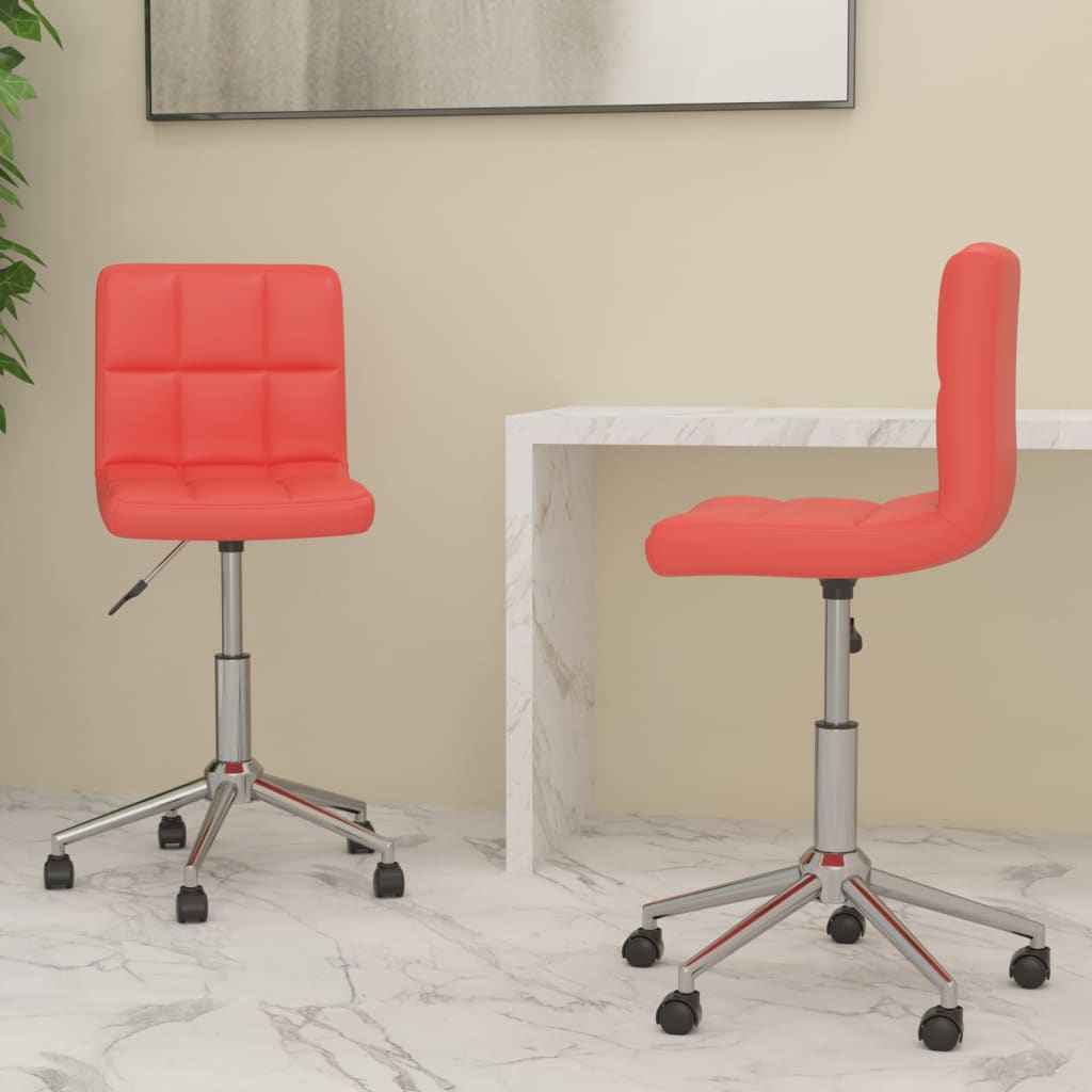 vidaXL Eetkamerstoelen draaibaar 2 st kunstleer wit