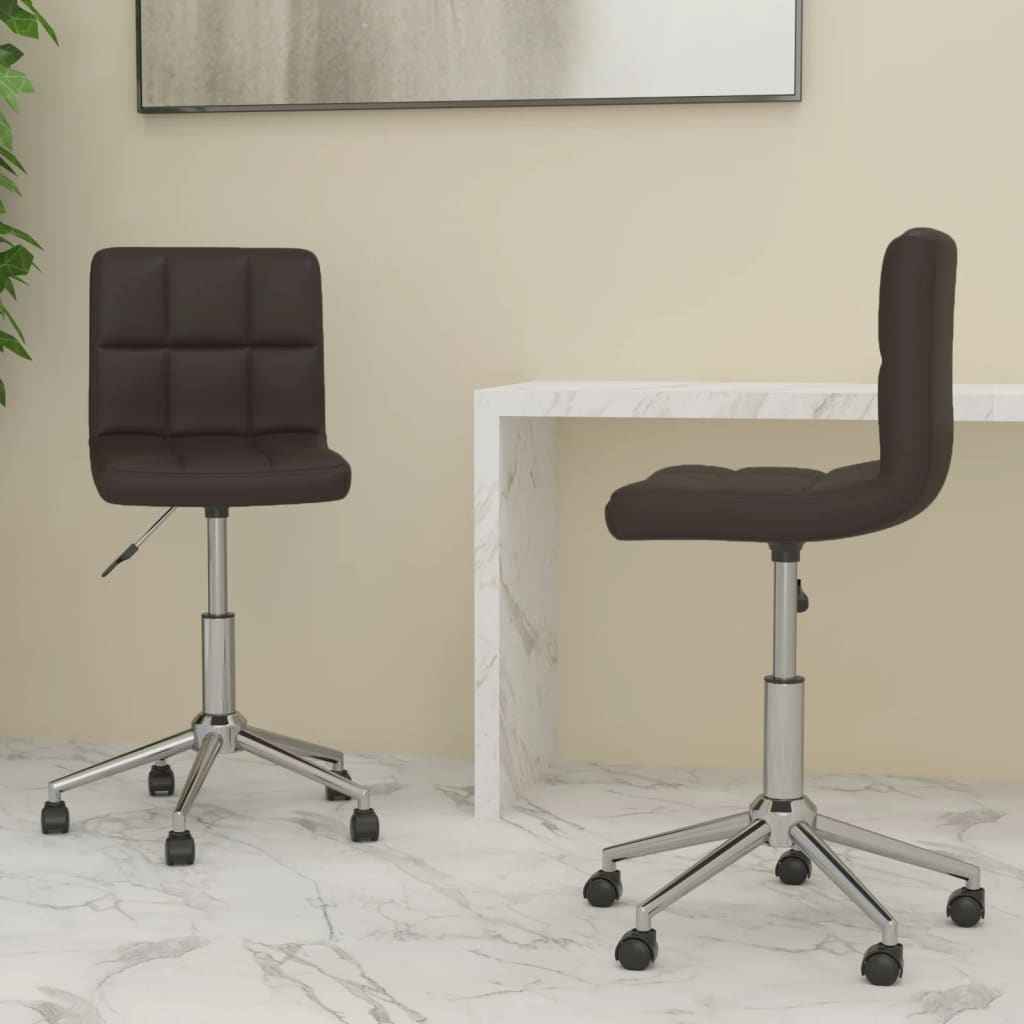vidaXL Eetkamerstoelen draaibaar 2 st kunstleer wit
