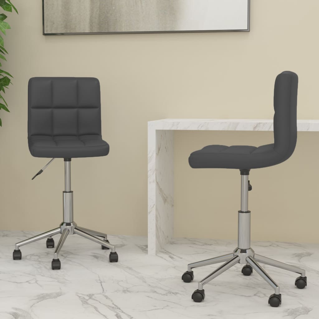 vidaXL Eetkamerstoelen draaibaar 2 st kunstleer wit