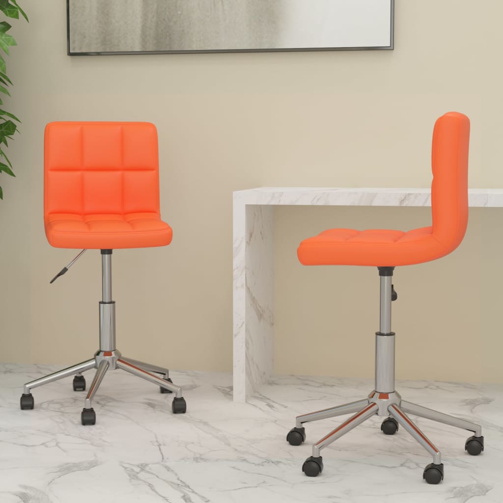 vidaXL Eetkamerstoelen draaibaar 2 st kunstleer wit