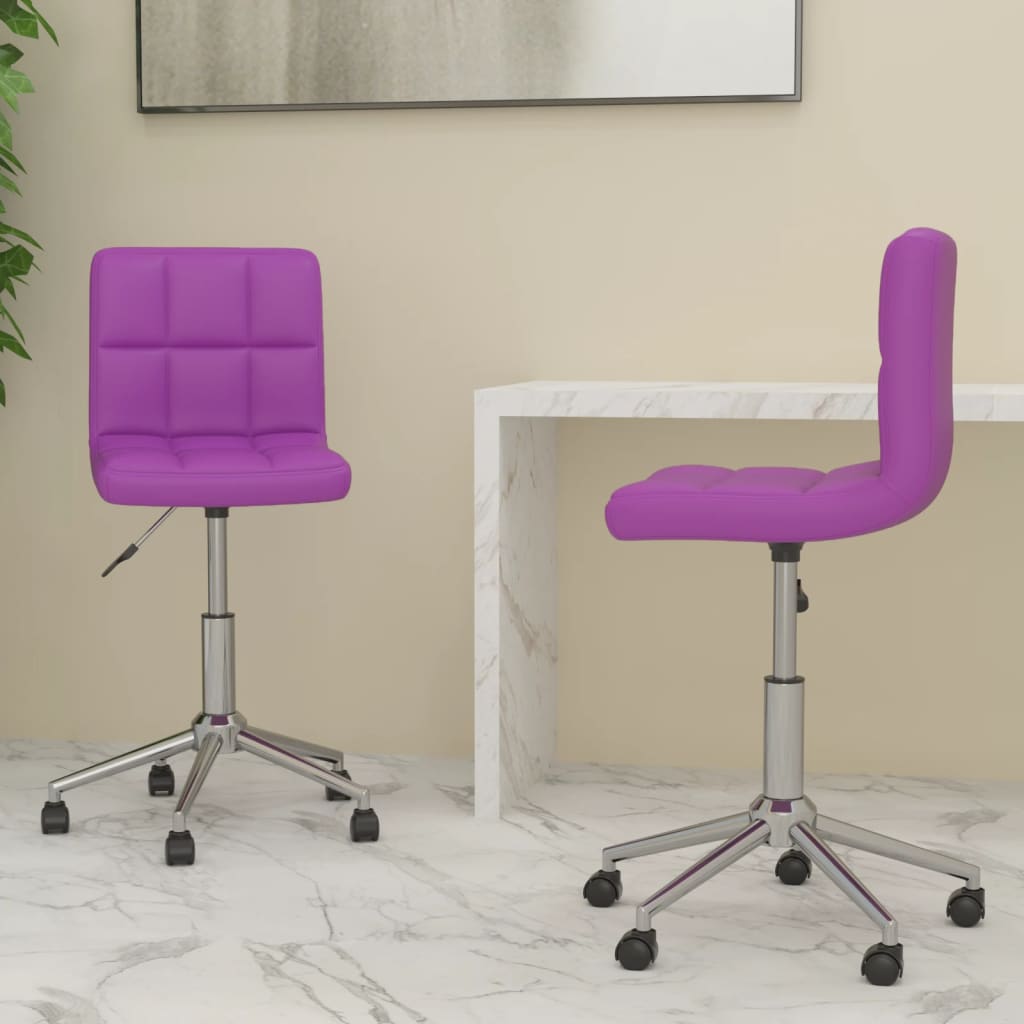 vidaXL Eetkamerstoelen draaibaar 2 st kunstleer wit