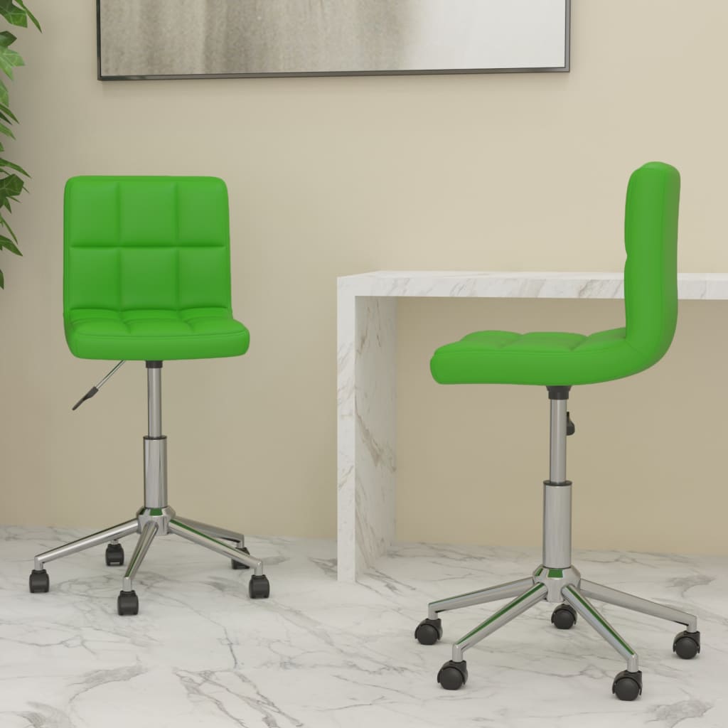 vidaXL Eetkamerstoelen draaibaar 2 st kunstleer wit
