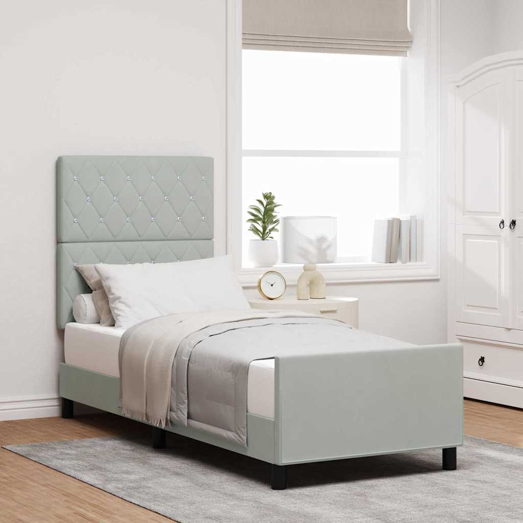 vidaXL Bedframe zonder matras 120x200 cm fluweel lichtgrijs