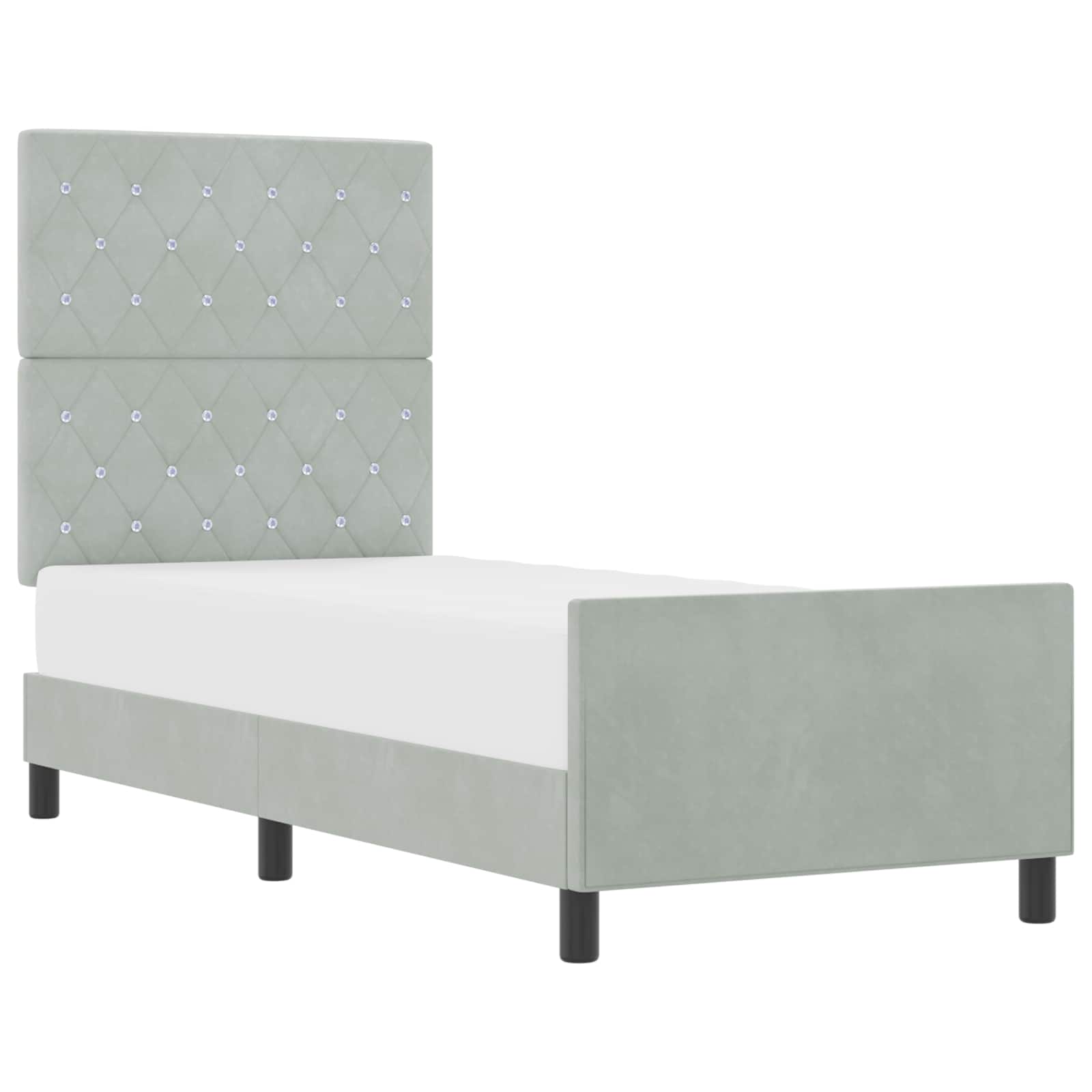 vidaXL Bedframe zonder matras 120x200 cm fluweel lichtgrijs