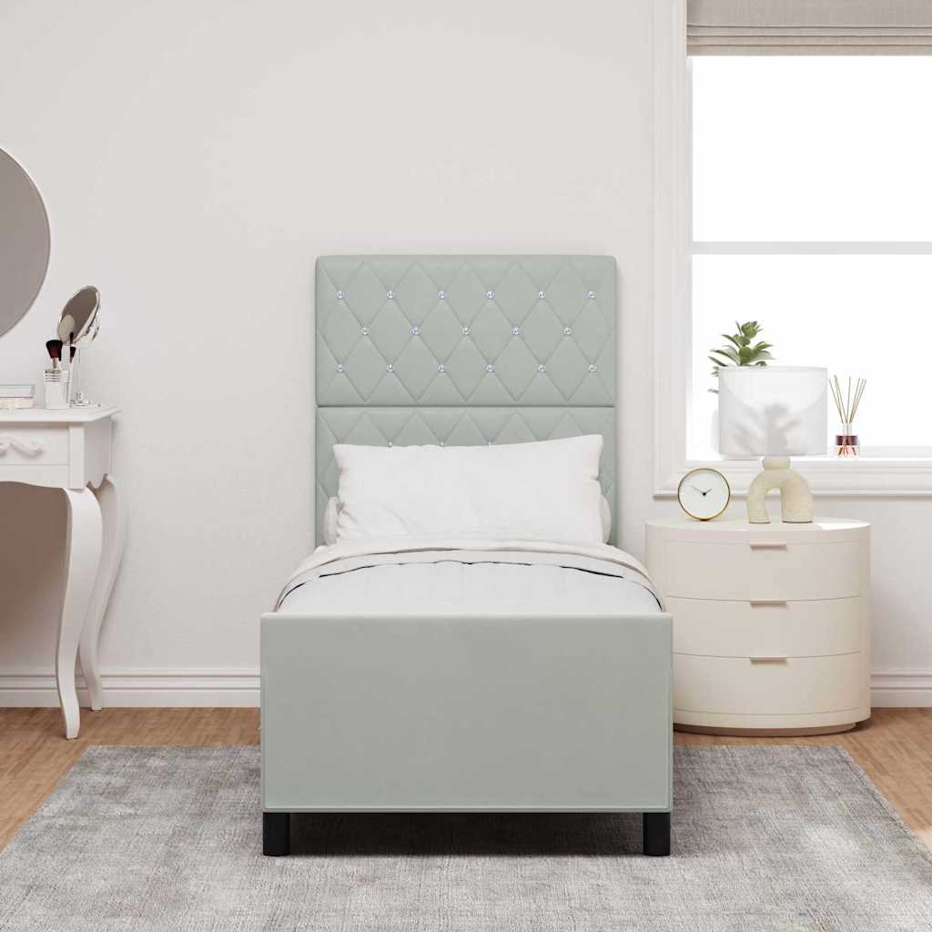 vidaXL Bedframe zonder matras 120x200 cm fluweel lichtgrijs