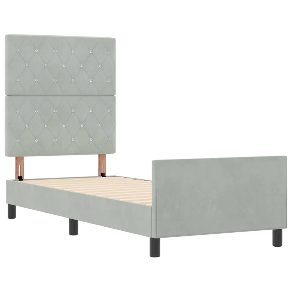 vidaXL Bedframe zonder matras 120x200 cm fluweel lichtgrijs