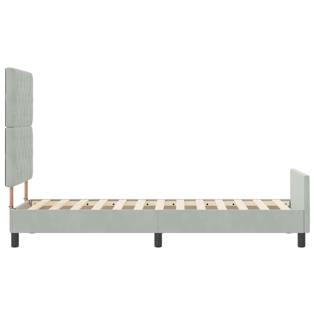 vidaXL Bedframe zonder matras 120x200 cm fluweel lichtgrijs