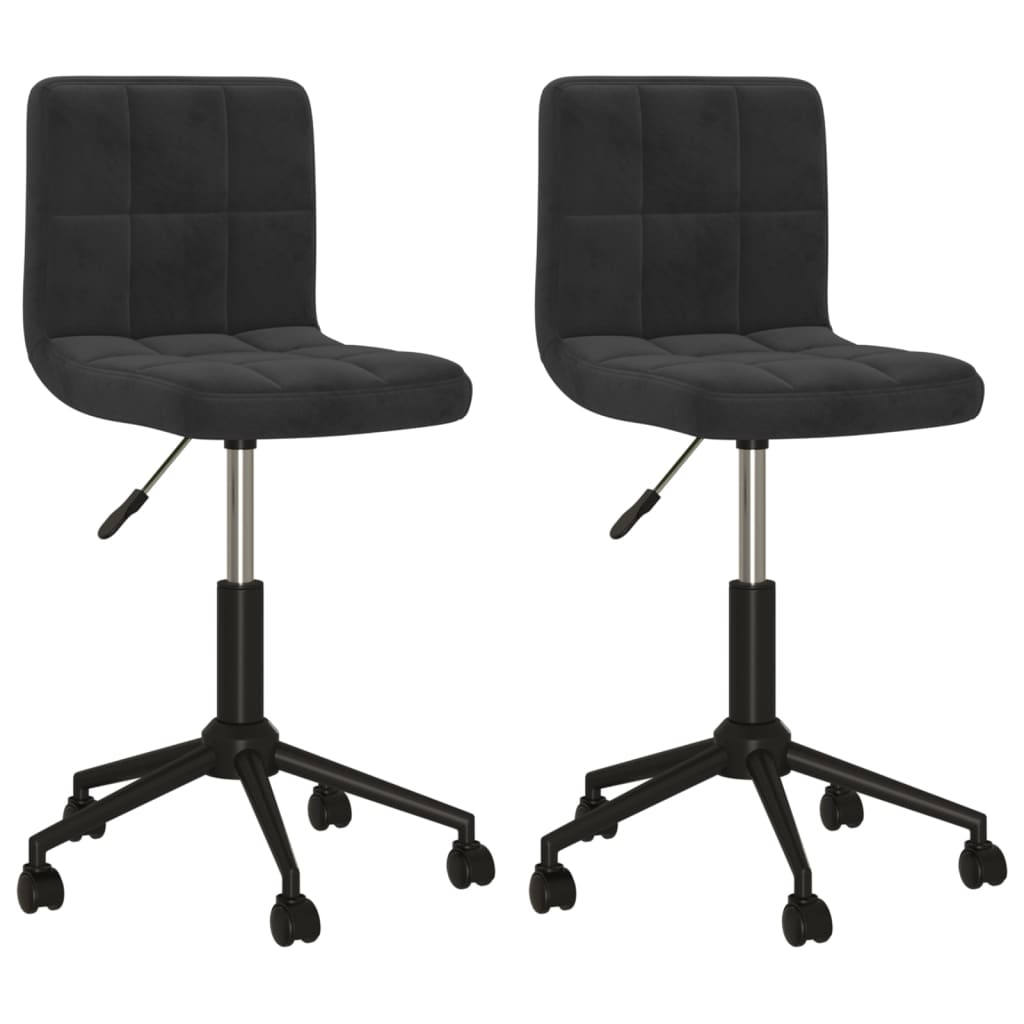 vidaXL Eetkamerstoelen draaibaar 2 st fluweel zwart