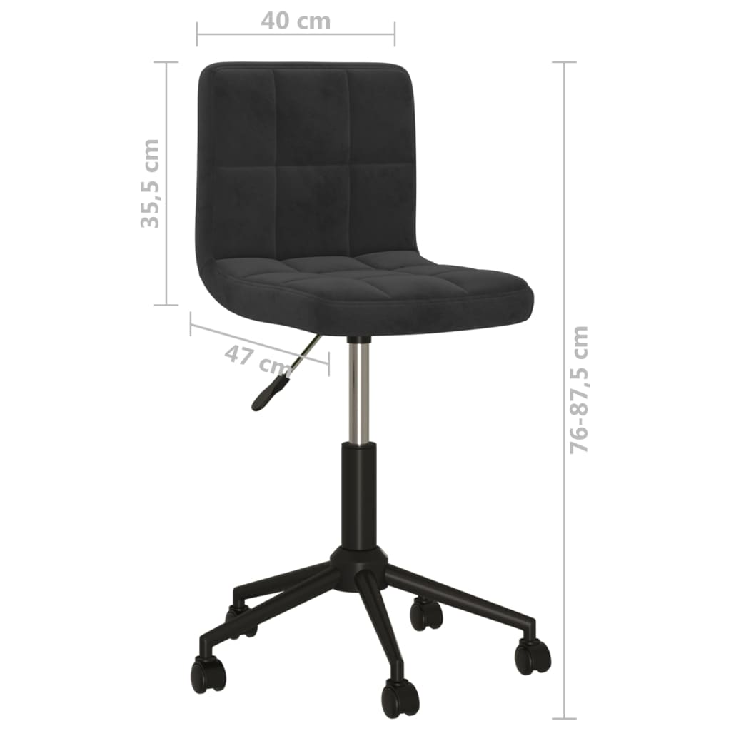 vidaXL Eetkamerstoelen draaibaar 2 st fluweel zwart