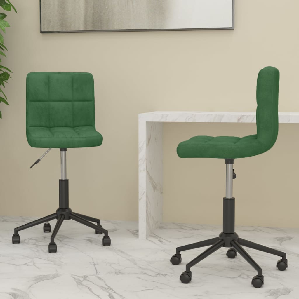 vidaXL Eetkamerstoelen draaibaar 2 st fluweel zwart