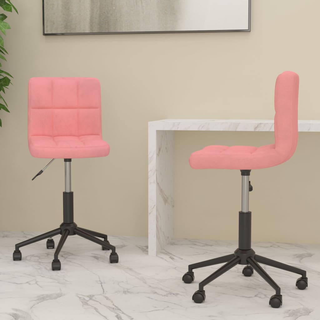 vidaXL Eetkamerstoelen draaibaar 2 st fluweel zwart