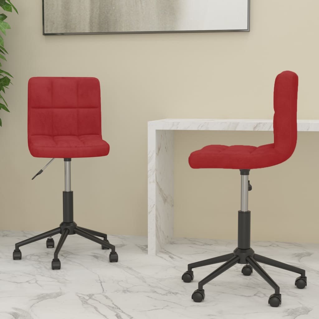 vidaXL Eetkamerstoelen draaibaar 2 st fluweel zwart