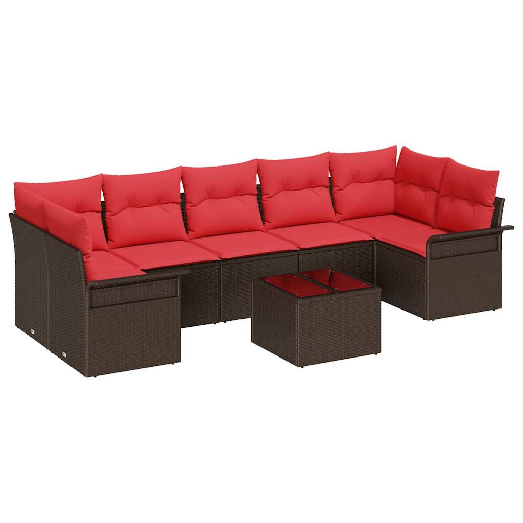 vidaXL Tuin Sofa Set 8 pcs Zwart Poly riet