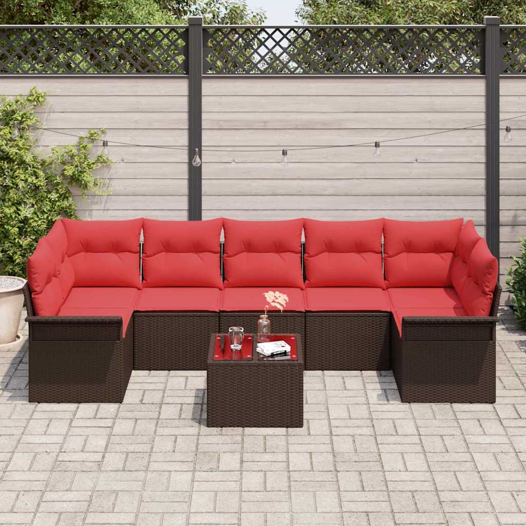 vidaXL Tuin Sofa Set 8 pcs Zwart Poly riet