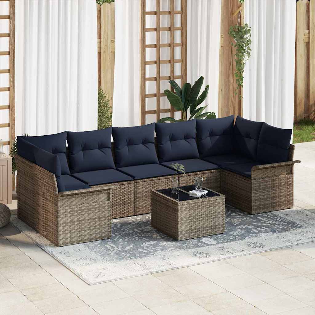vidaXL Tuin Sofa Set 8 pcs Zwart Poly riet