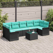 vidaXL Tuin Sofa Set 8 pcs Zwart Poly riet