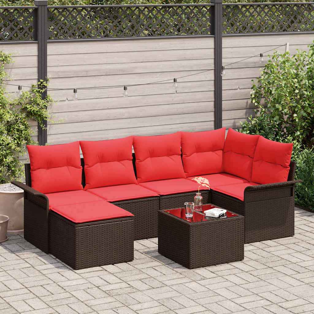 vidaXL Tuin Sofa Set met kussen 6 pcs Zwart poly rattan