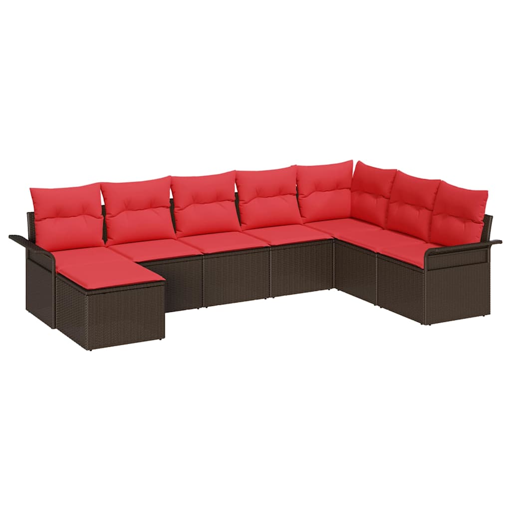vidaXL Tuin Sofa Set met kussen 9 pcs Zwart poly rattan