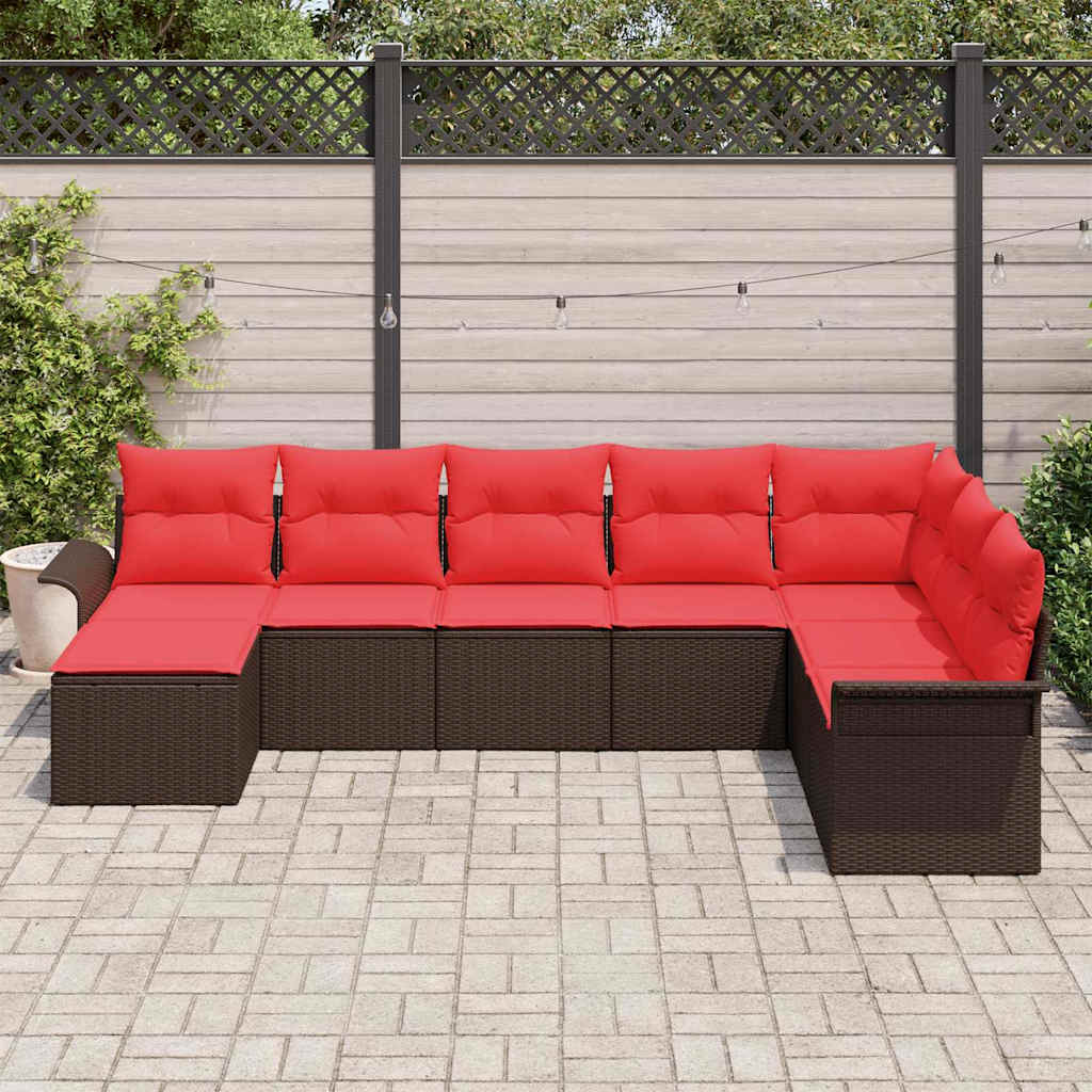 vidaXL Tuin Sofa Set met kussen 9 pcs Zwart poly rattan