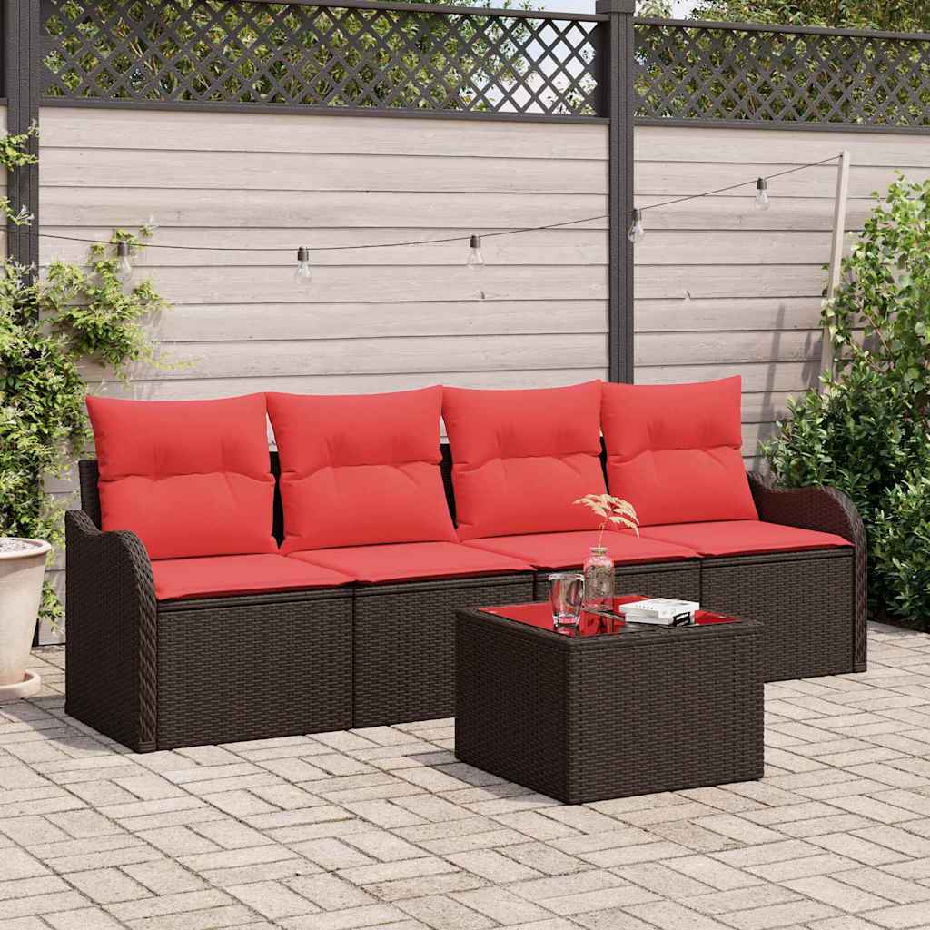 vidaXL Tuin Sofa Set 5 pcs Bruin poly rattan