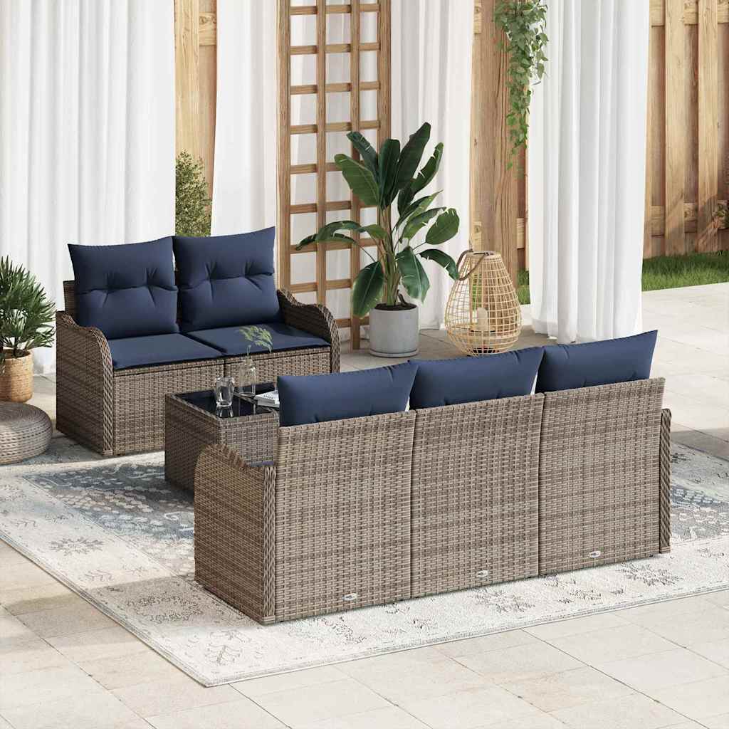 vidaXL Tuin Sofa Set Grijs 55 x 55 x 37 cm poly rattan