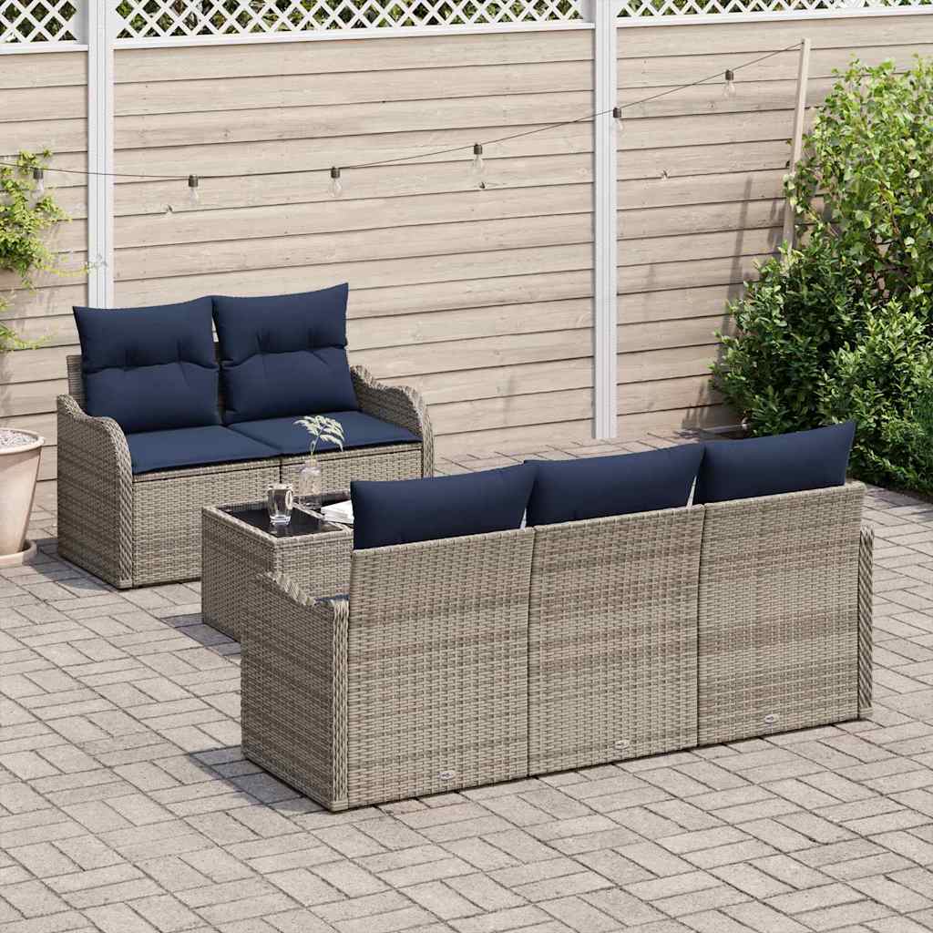 vidaXL Tuin Sofa Set Grijs 55 x 55 x 37 cm poly rattan