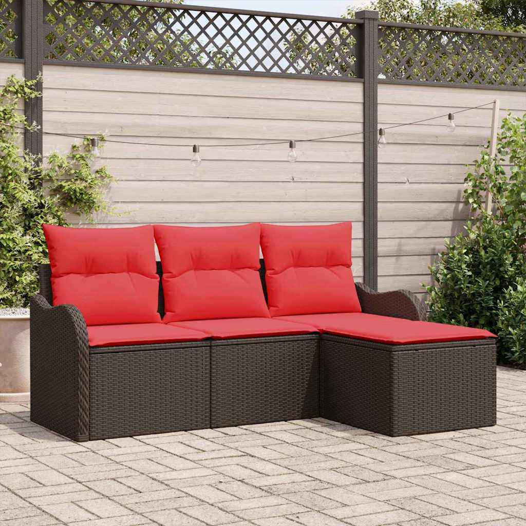 vidaXL Tuin Sofa Set Bruin poly rattan