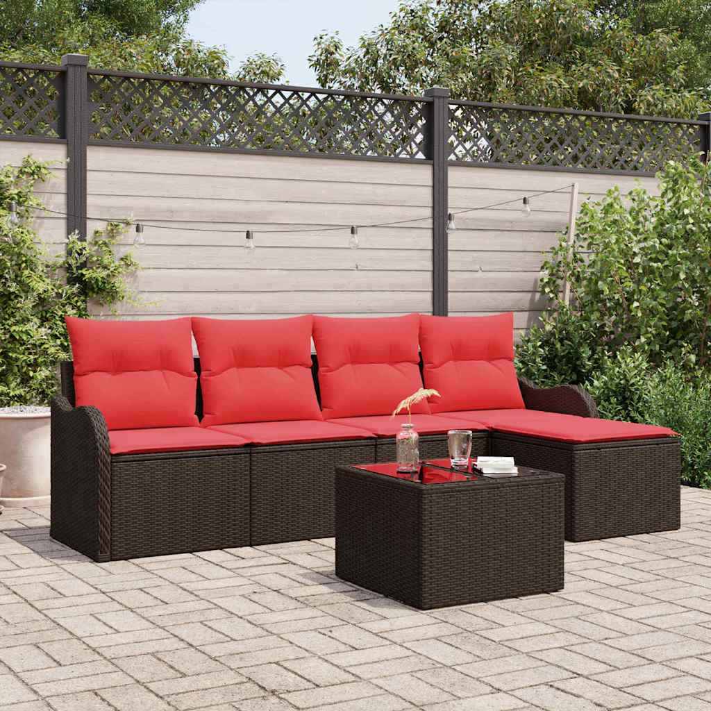 vidaXL Tuin Sofa Set Bruin poly rattan