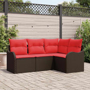 vidaXL Tuin Sofa Set 4 pcs Bruin poly rattan