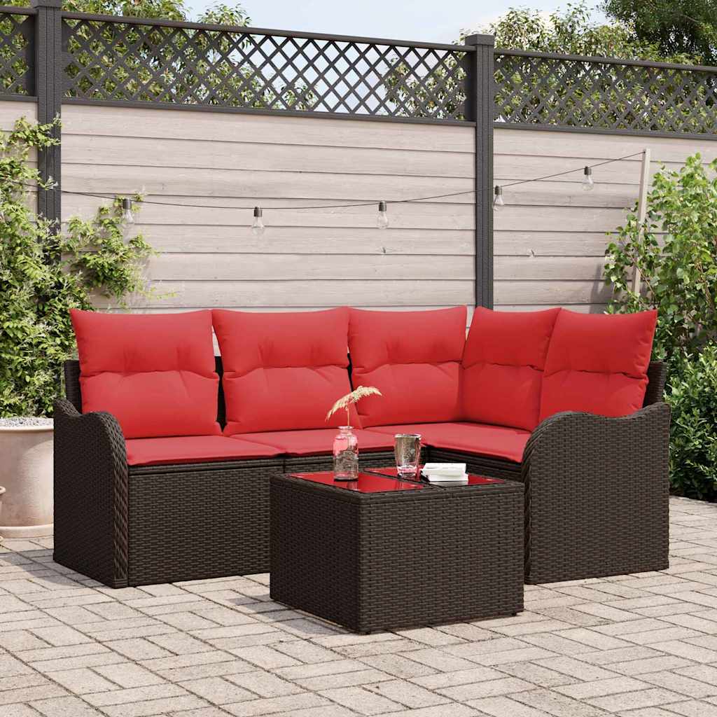 vidaXL Tuin Sofa Set 4 pcs Bruin poly rattan