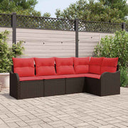vidaXL Tuin Sofa Set 5 pcs Bruin poly rattan