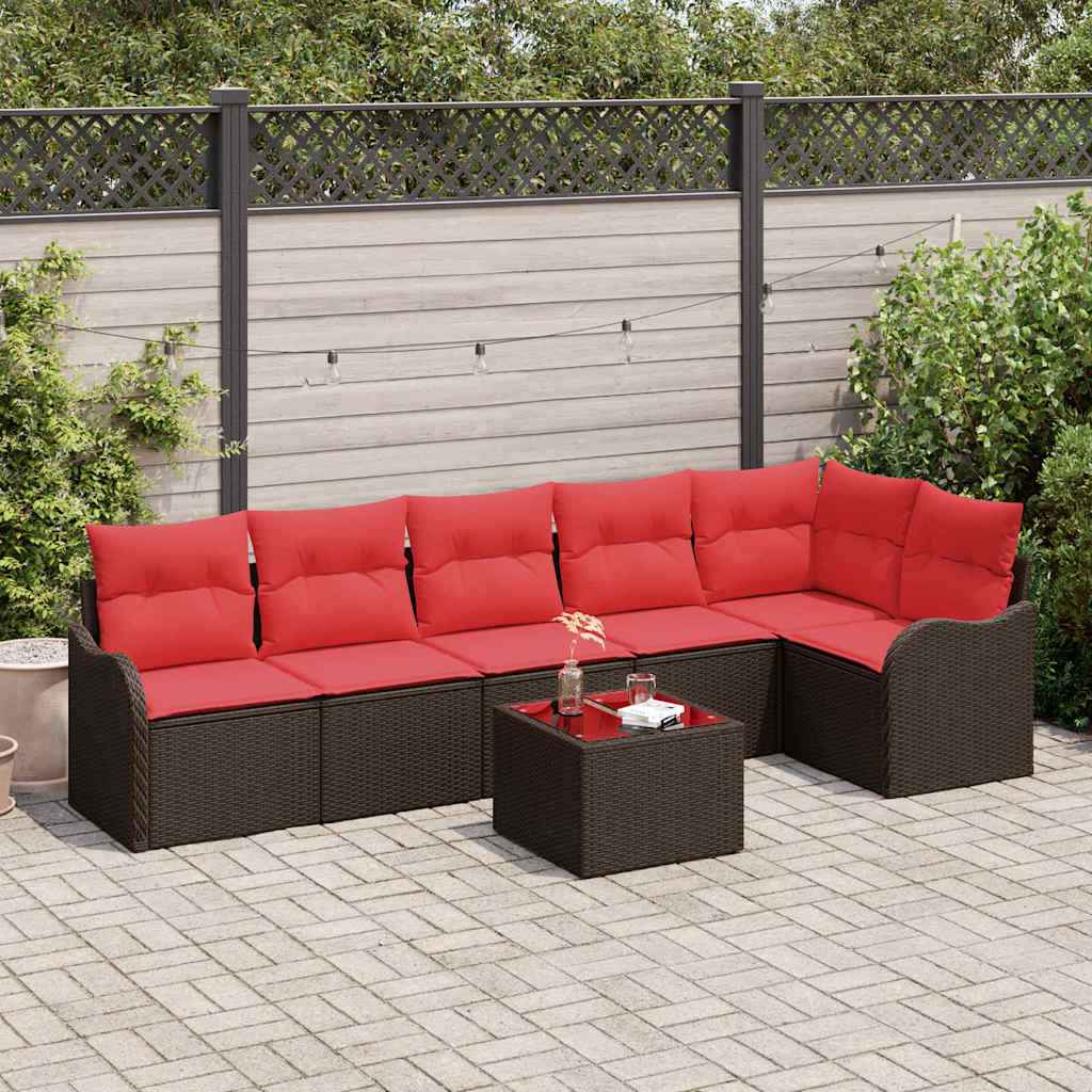 vidaXL Tuin Sofa Set 6 pcs Bruin poly rattan