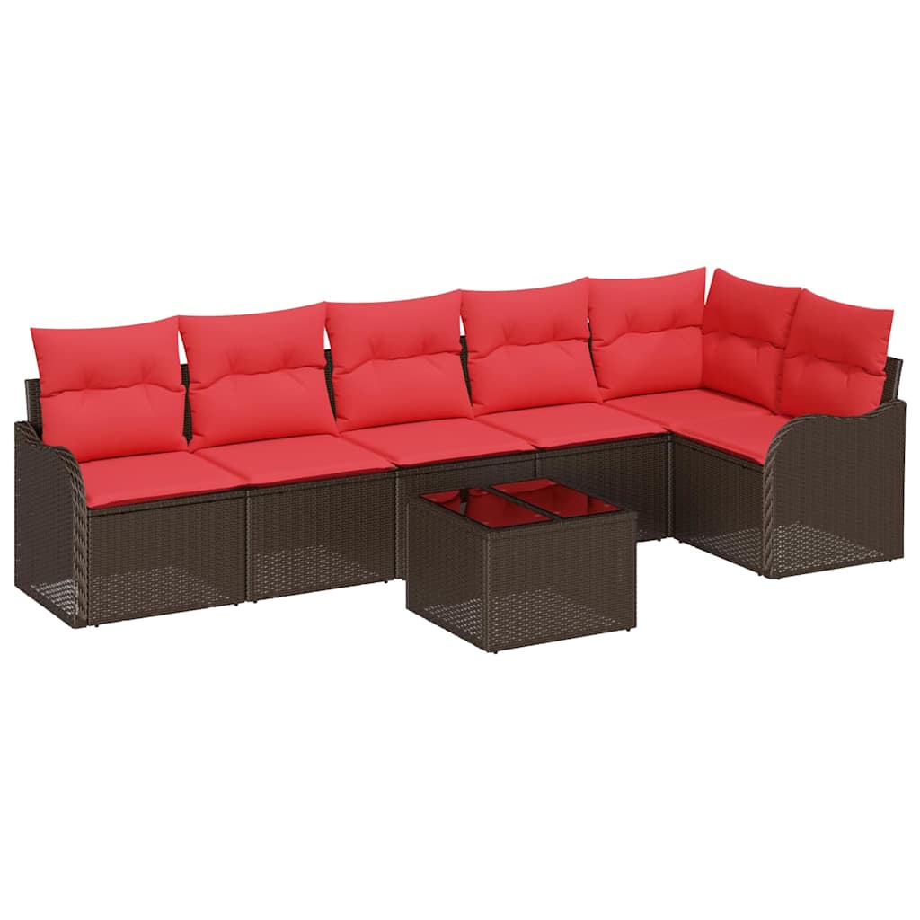 vidaXL Tuin Sofa Set 6 pcs Bruin poly rattan