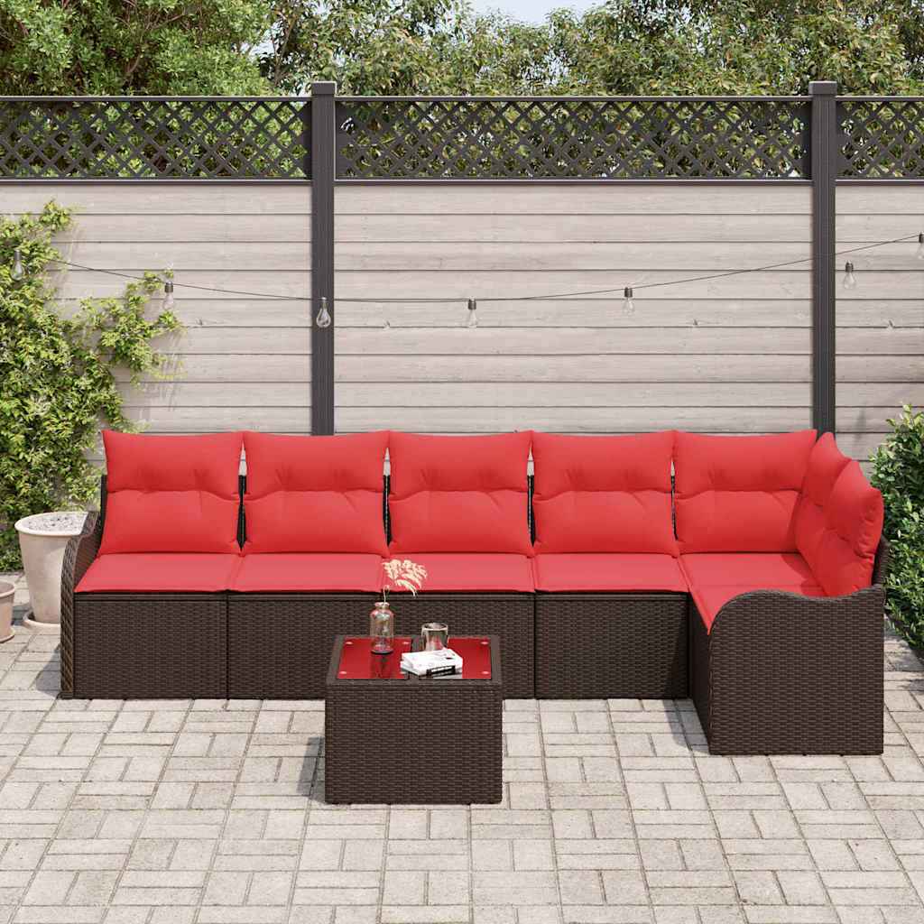 vidaXL Tuin Sofa Set 6 pcs Bruin poly rattan