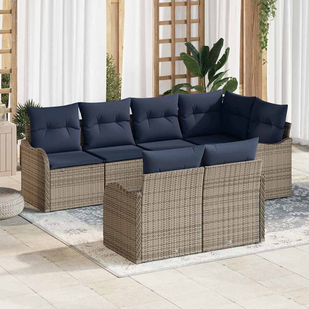 vidaXL Tuin Sofa Set Grijs poly rattan