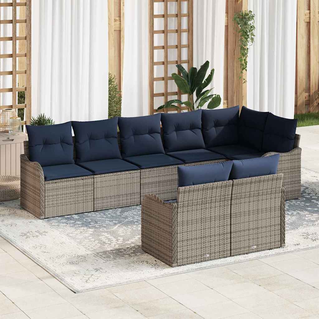 vidaXL Tuin Sofa Set 8 st Grijs poly rattan