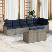 vidaXL Tuin Sofa Set 8 st Grijs poly rattan